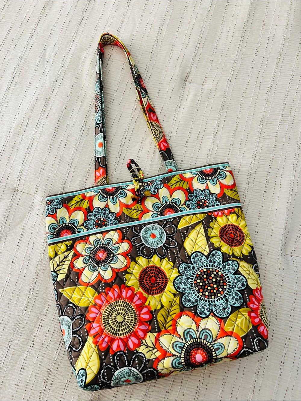 Quilted Floral Tote Bag